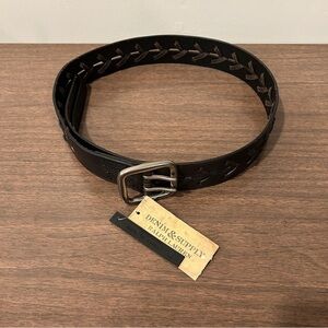 Ralph Lauren Braided Leather Belt NWT Women’s XL Dark Brown Buckle